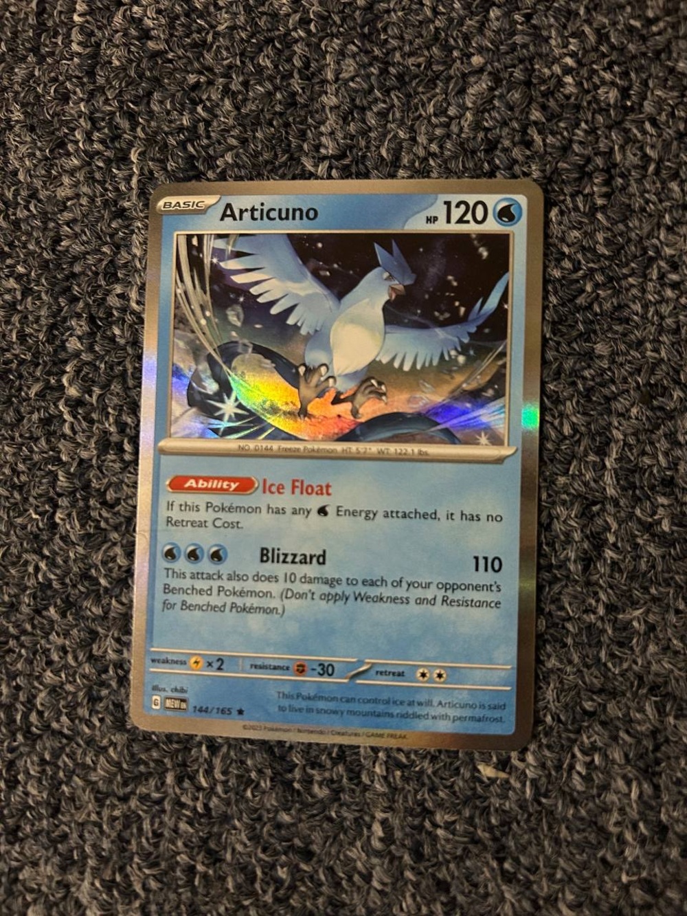 Articuno Pokémon Card - Blue Holofoil